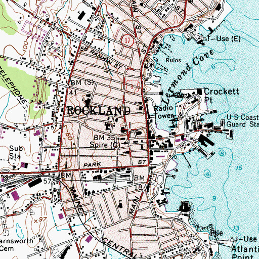 Topographic Map of Knox County Courthouse, ME