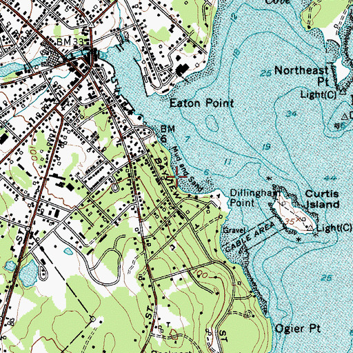 Topographic Map of Laite Memorial Beach, ME