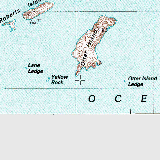 Topographic Map of Lane Ledge, ME