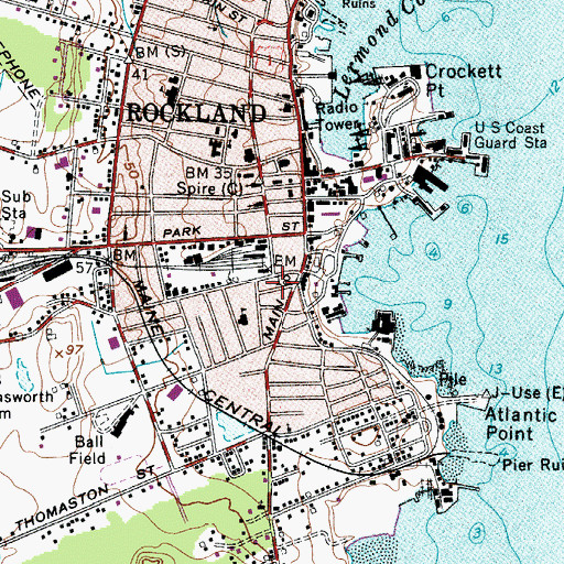 Topographic Map of Lathbury Library, ME