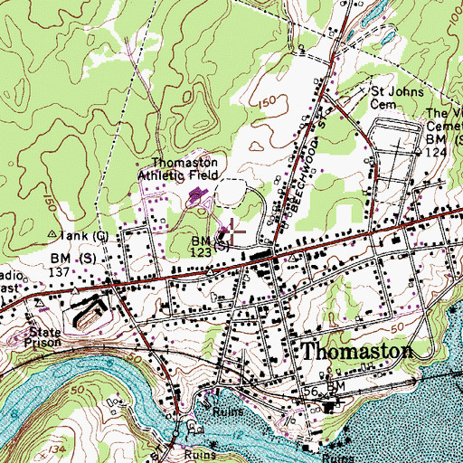 Topographic Map of Lura Libby School, ME
