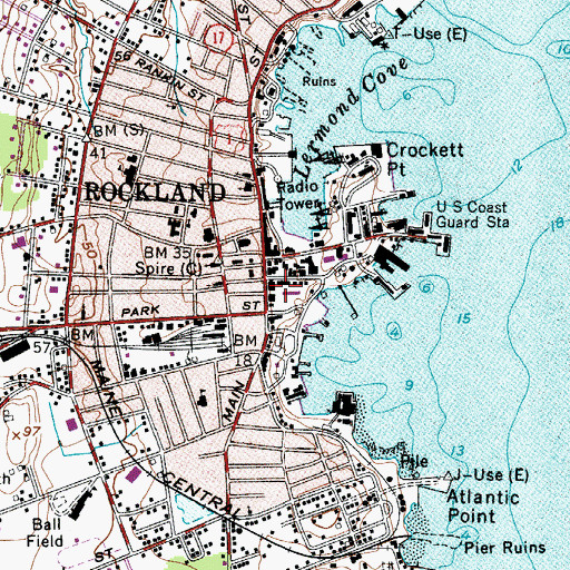 Topographic Map of Main Street Historic District, ME