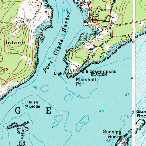 Topographic Map of Marshall Point Light Station, ME