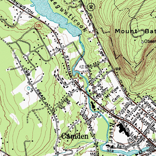 Topographic Map of Merryspring Park, ME