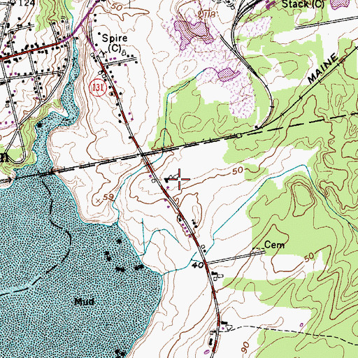 Topographic Map of Montpelier, ME