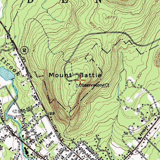Topographic Map of Mount Battie Trail, ME
