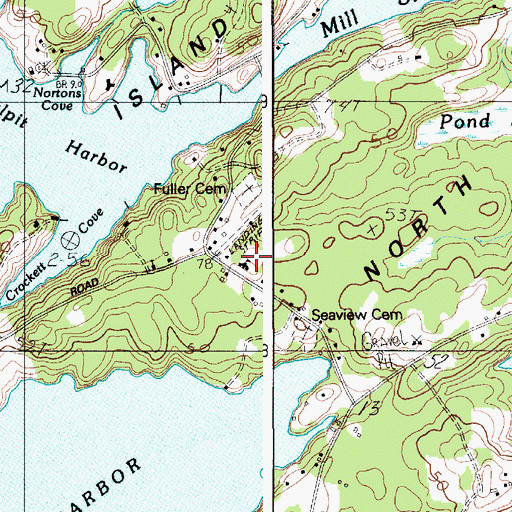 Topographic Map of North Haven Community School, ME