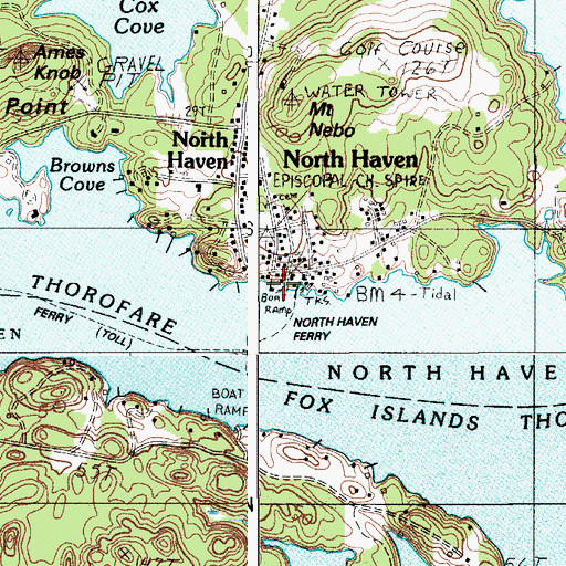 Topographic Map of North Haven Ferry, ME