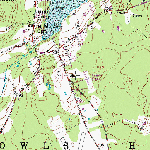 Topographic Map of Owls Head Central School, ME
