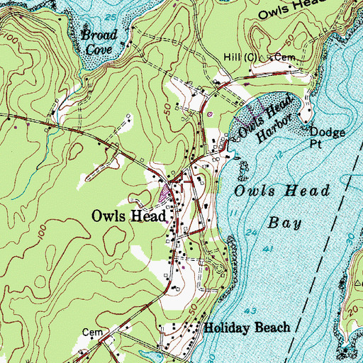 Topographic Map of Owls Head Post Office, ME