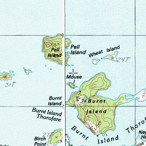 Topographic Map of Pell Island Passage, ME