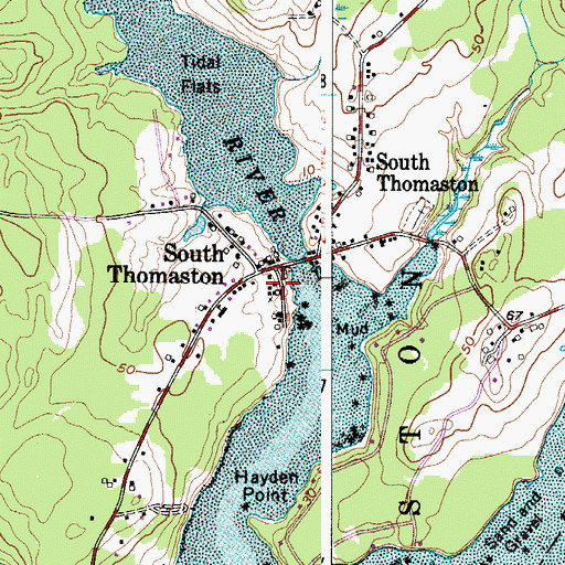 Topographic Map of Peoples United Methodist Church, ME