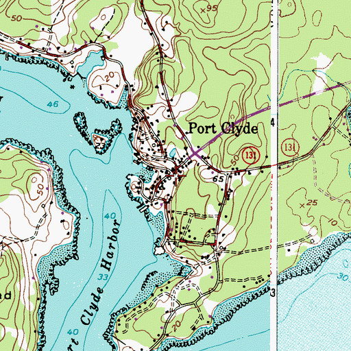 Topographic Map of Port Clyde Post Office, ME