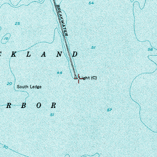 Topographic Map of Rockland Breakwater Light, ME