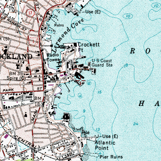 Topographic Map of Rockland Landings Marina, ME