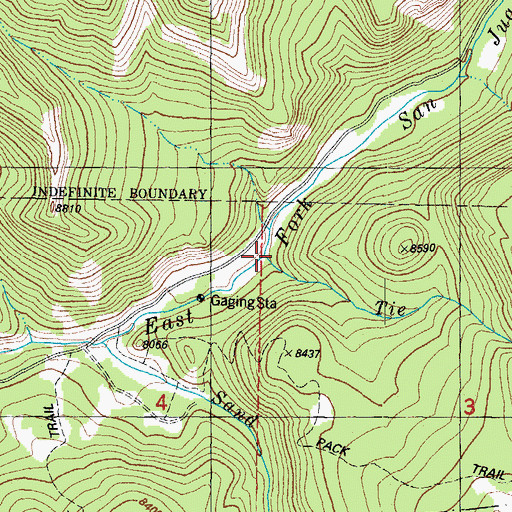 Topographic Map of Tie Creek, CO