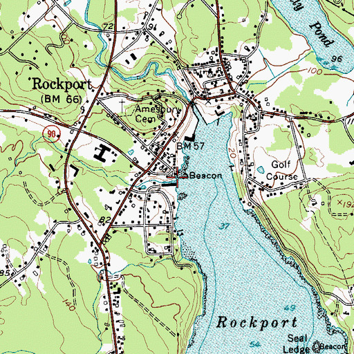 Topographic Map of Rockport Boat Club, ME