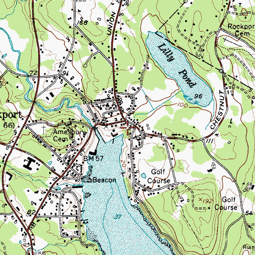 Topographic Map of Rockport Opera House, ME