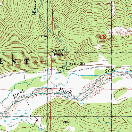 Topographic Map of Silver Falls Guard Station, CO