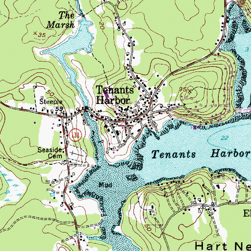 Topographic Map of S O J Schoolhouse (historical), ME