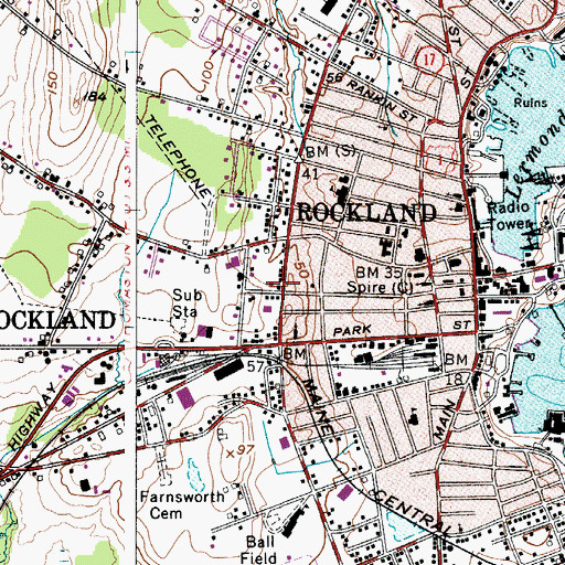 Topographic Map of Saint Bernards Church, ME
