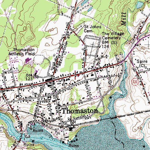 Topographic Map of Saint James Catholic Church, ME
