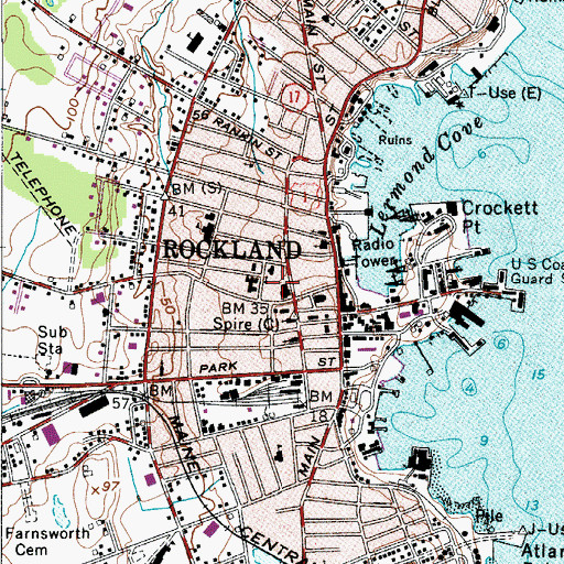 Topographic Map of Saint Peters Episcopal Church, ME