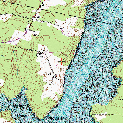 Topographic Map of Saltwater Farm Campground, ME