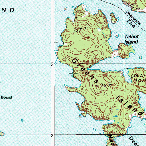 Topographic Map of Sands Cove, ME