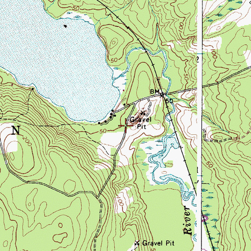 Topographic Map of Sandy Shore Recreational Vehicle Resort, ME