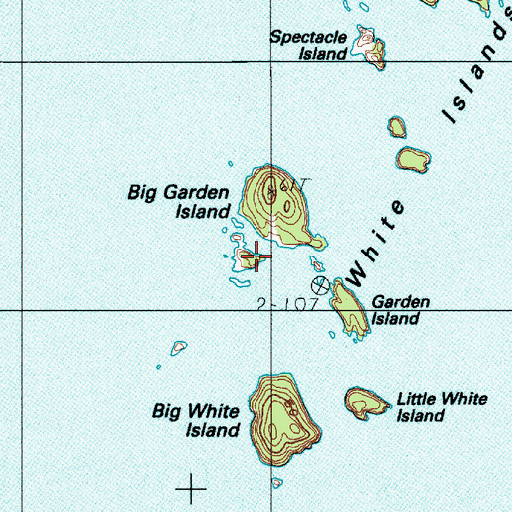 Topographic Map of South Big Garden Island, ME