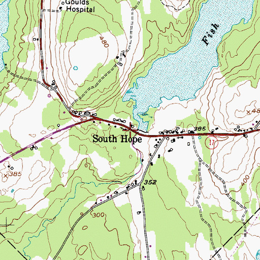 Topographic Map of South Hope Community Church, ME