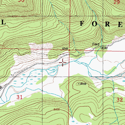 Topographic Map of Lane Creek, CO