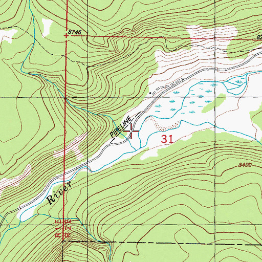 Topographic Map of Treasure Creek, CO