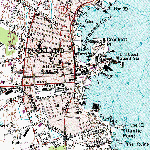 Topographic Map of The Wyeth Center, ME