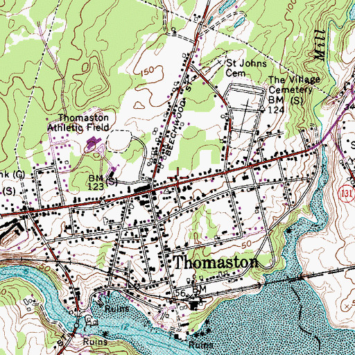 Topographic Map of Thomaston Historic District, ME