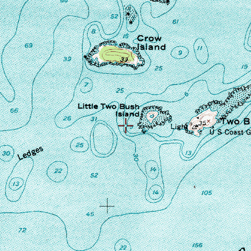 Topographic Map of Two Bush Island Light, ME