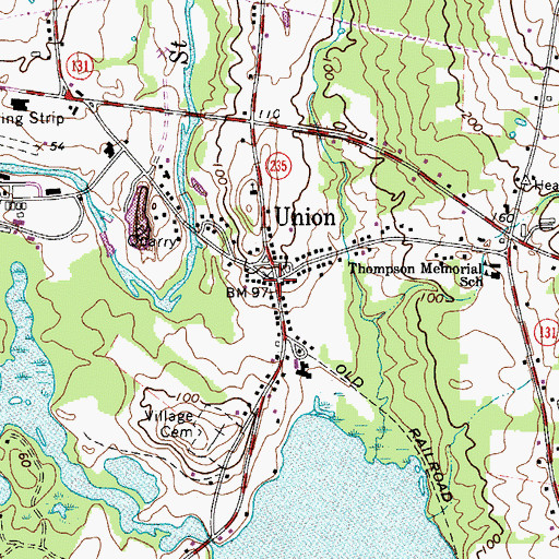Topographic Map of Union Post Office, ME