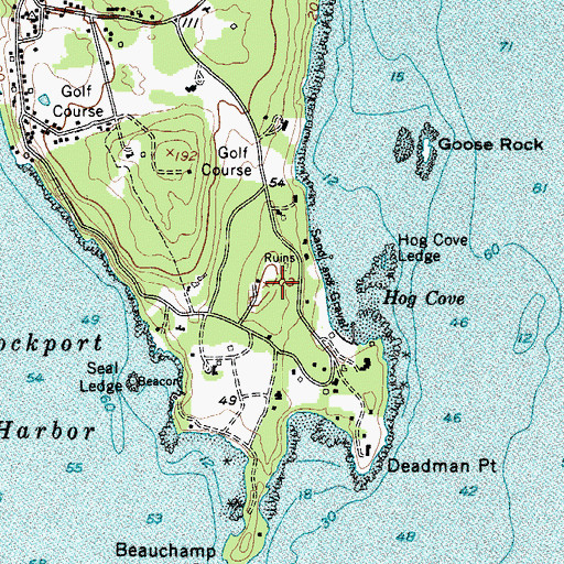 Topographic Map of Vesper Hill Childrens Chapel, ME