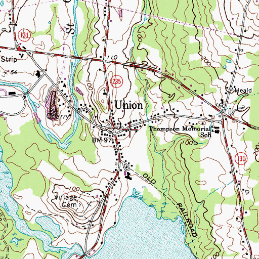 Topographic Map of Vose Library, ME