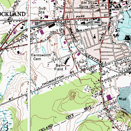 Topographic Map of Wasgett Field, ME