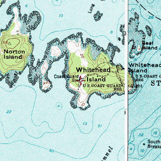 Topographic Map of Whitehead Lifesaving Station, ME