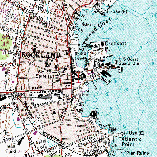 Topographic Map of William A Farnsworth Homestead, ME