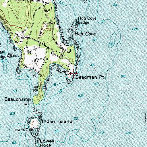 Topographic Map of Spite House, ME