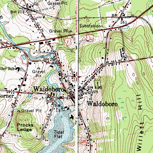 Topographic Map of A D Gray Middle School, ME