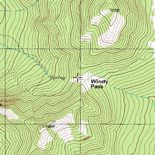 Topographic Map of Windy Pass, CO
