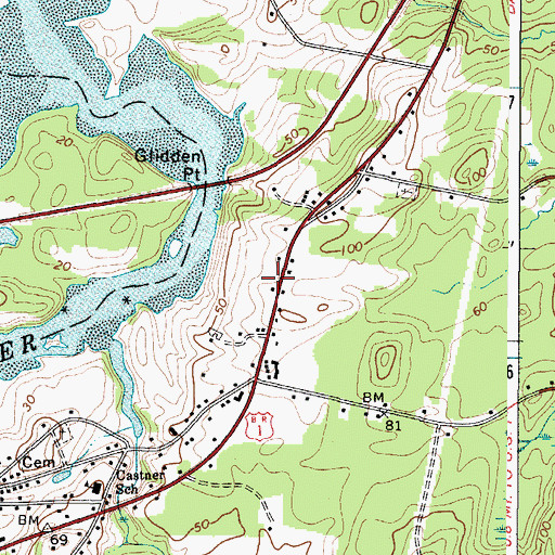 Topographic Map of American Legion Hall, ME