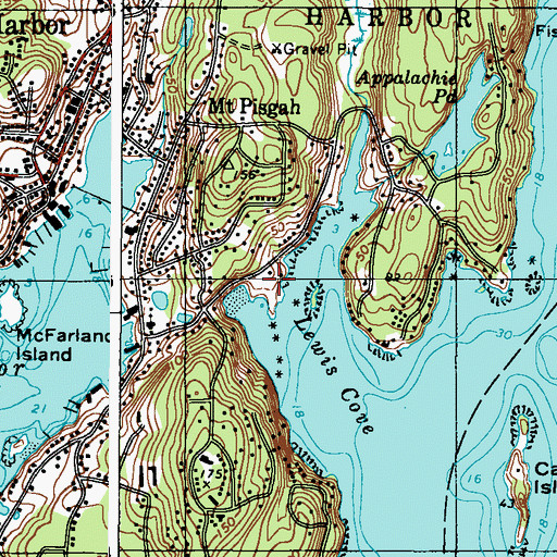 Topographic Map of Barrett Park, ME
