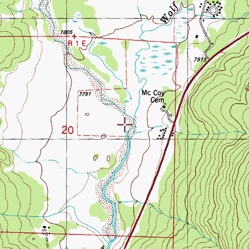 Topographic Map of Wolf Creek, CO