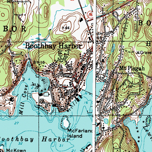 Topographic Map of Boothbay Regional Historical Society and Museum, ME